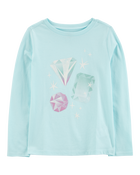 Kid Diamond-Print Long-Sleeve Shirt - Blue, image 1 of 3 slides