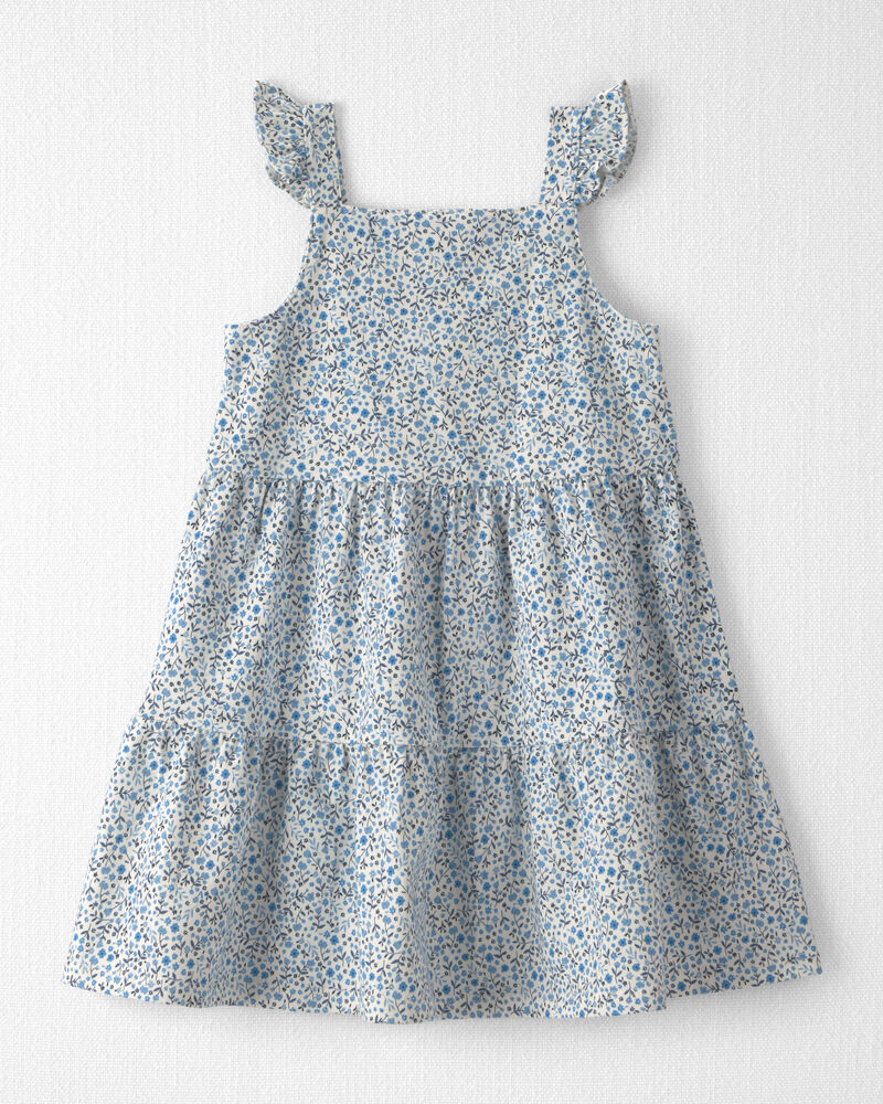 Toddler Girl Organic Cotton Tiered Dress in Meadow Bloom, image 1 of 5 slides