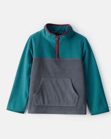 Boys Colour Block Microfleece Quarter-Zip Pullover, 