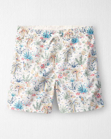 Boys Recycled Swim Trunks in Tropical Paradise Print, 