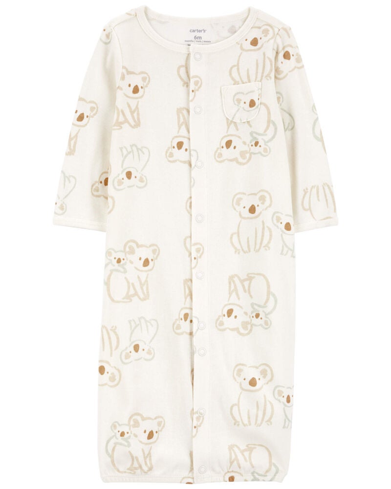 Baby Brown Koala 3-Piece Converter Gown Set, image 2 of 4 slides
