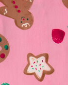 Baby Girl 1-Piece Christmas Gingerbread 2-Way Zip DreamPlush Snug Fit Footed Pyjama - Pink, image 6 of 7 slides