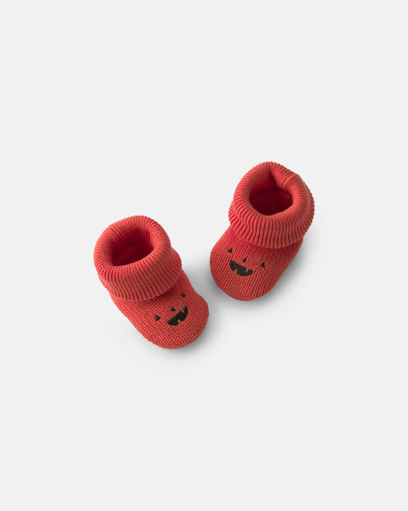 B&eacute;b&eacute; - Chaussons &agrave; motif citrouille d&rsquo;Halloween - Orange, image 1 sur 1 diapositives
