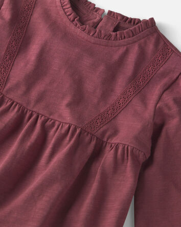 Girls Organic Cotton Peplum Top, 
