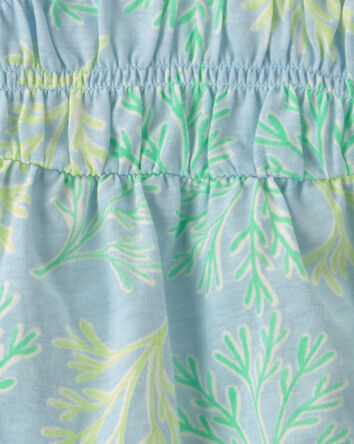 Baby Girl 3-Piece Coral Top & Short Set - Blue/Green, 