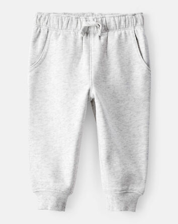 Bébé garçon - Pantalon de jogging uni en coton polaire - Gris, 