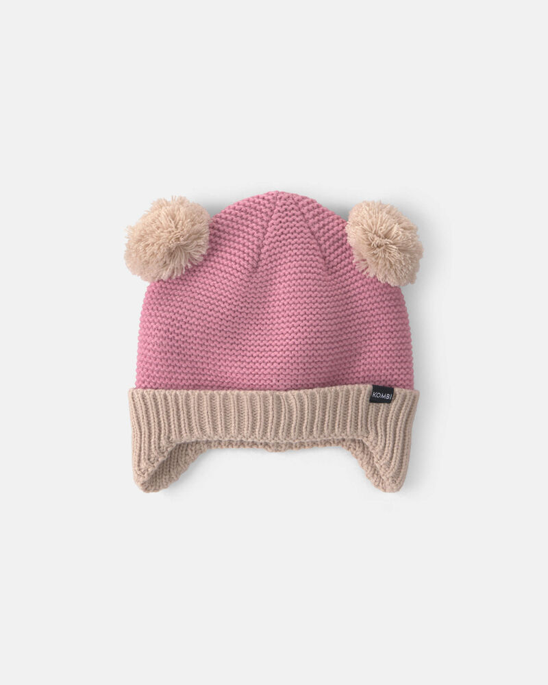 B&eacute;b&eacute; fille - Tuque &agrave; pompon Minnie Kombi - Ros&eacute;, image 1 sur 2 diapositives
