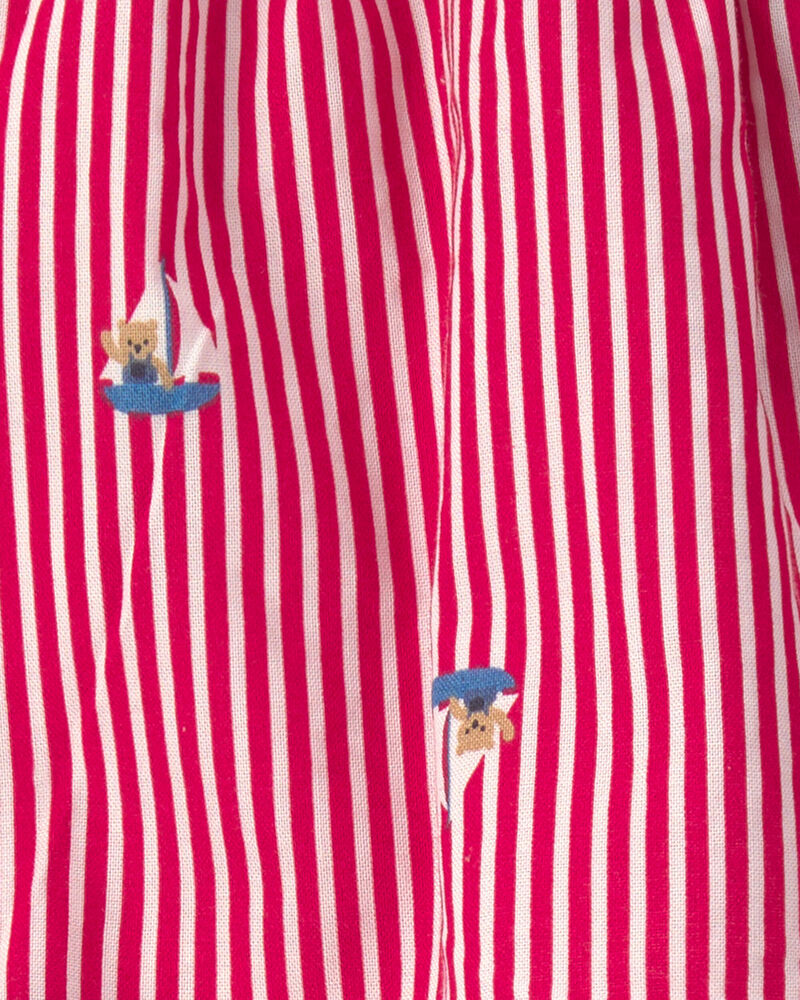 B&eacute;b&eacute; fille - Ensemble 2 pi&egrave;ces haut et short, ourson et voilier - Rouge, image 4 sur 4 diapositives