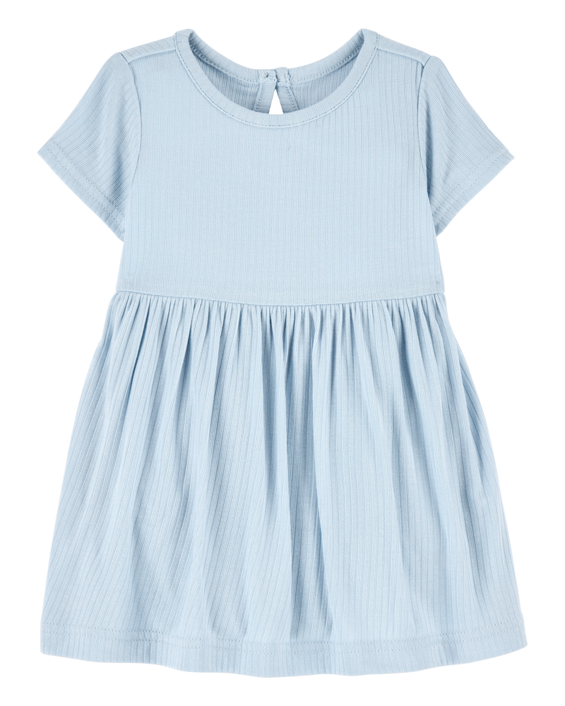 Bébé fille - Robe cache-couche PurelySoft de couleur unie - Bleu, image 1 sur 7 diapositives