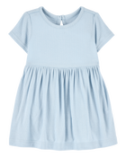 Bébé fille - Robe cache-couche PurelySoft de couleur unie - Bleu, image 1 sur 7 diapositives