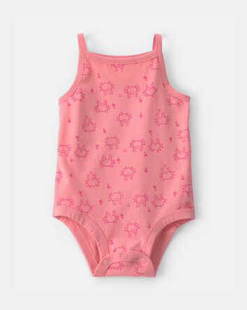 B&eacute;b&eacute; fille - Cache-couche sans manches &agrave; imprim&eacute; crabe - Rose, 