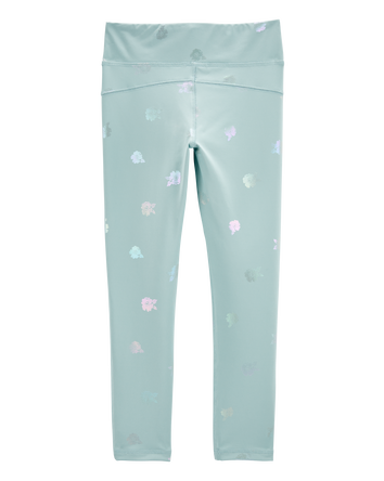 Kid Printed High-Rise Leggings - Green, 