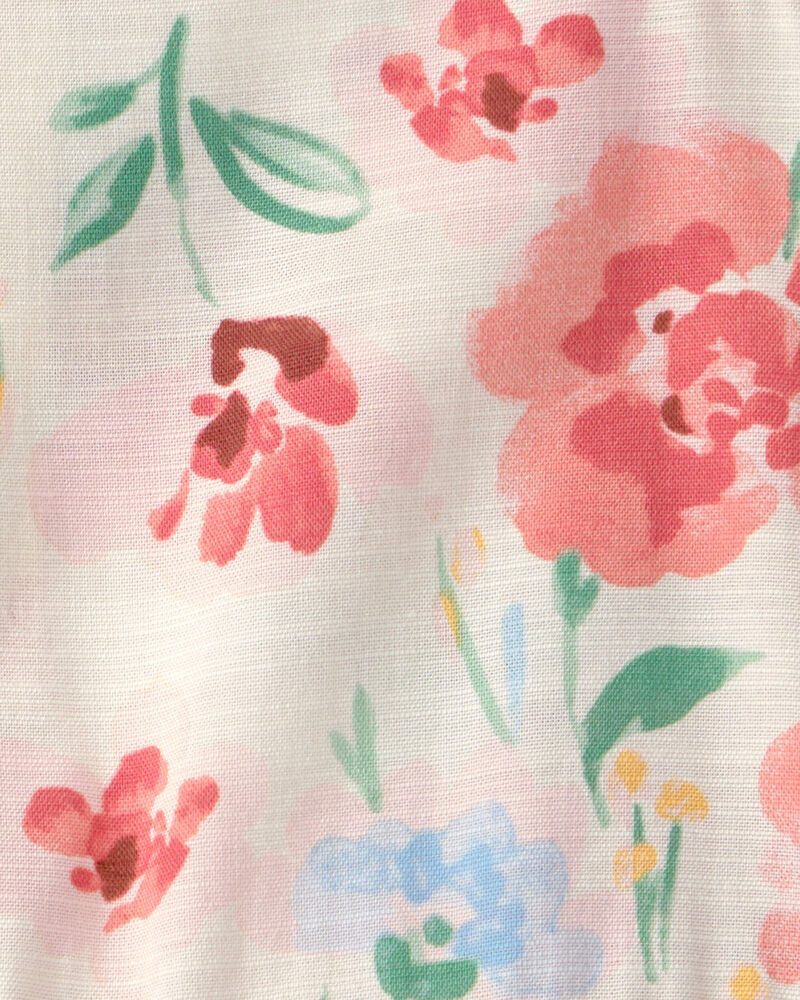 Toddler Girl Floral Peplum Top - Cream, image 3 of 4 slides