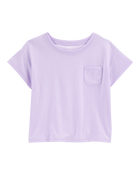 Kid Solid Short-Sleeve Fashion Top - Purple, image 1 of 3 slides