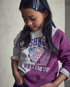 Filles - Chandail ouat&eacute; en jersey bouclette &laquo;OshKosh Denim Co&raquo; - Gris/Mauve, image 2 sur 6 diapositives