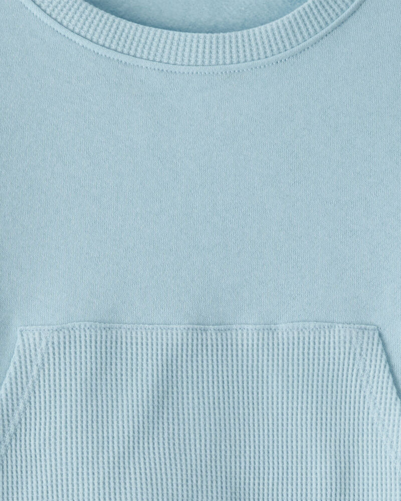 Girls Thermal Sweatshirt & Flared Pant Set - Blue, image 2 of 3 slides