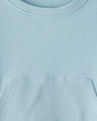 Girls Thermal Sweatshirt & Flared Pant Set - Blue, image 2 of 3 slides