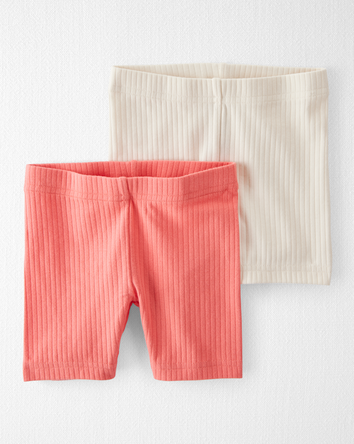 Toddler 2-Pack Organic Cotton Ribbed Shorts, 