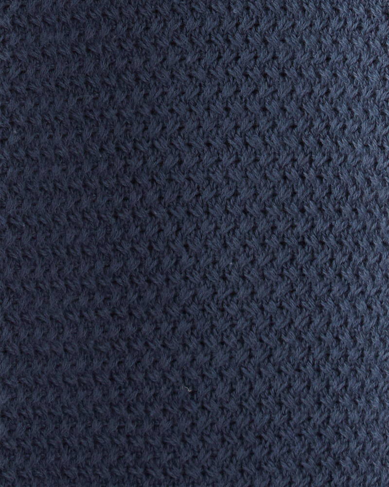 Toddler Organic Cotton Crotchet Knit Polo Shirt, image 3 of 4 slides