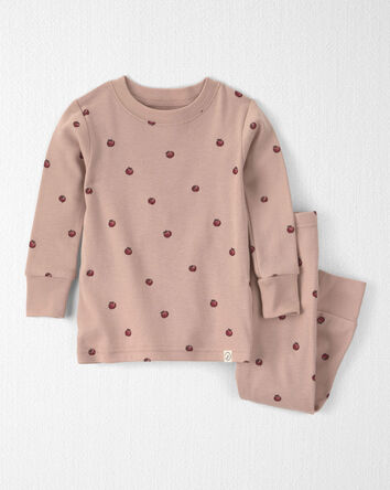 Baby Girl 2-Piece Organic Cotton Pajamas in Pink Apples, 