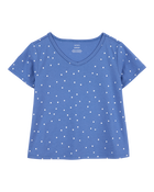 Kid Polka Dot Short-Sleeve Fashion Top - Blue, image 1 of 3 slides