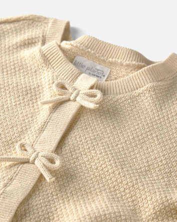 Girls Organic Cotton Sweater Knit Cardigan, 