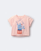 Tout-petit fille - Haut asym&eacute;trique l&eacute;ger &agrave; imprim&eacute; de cirque - Rose, image 2 sur 6 diapositives