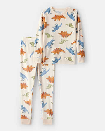 Gar&ccedil;ons - Pyjama 2 pi&egrave;ces ajust&eacute; en DreamPlush &agrave; manches longues &agrave; motif de dinosaures &ndash; Havane, 