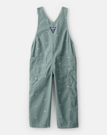 Toddler Boy Cars Canvas Overalls - Green, 