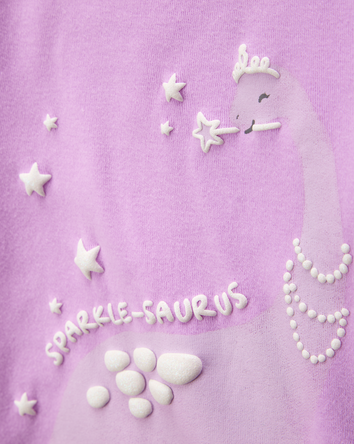 Toddler Dinosaur Print Snug Fit Cotton 4-Piece Pyjamas, 