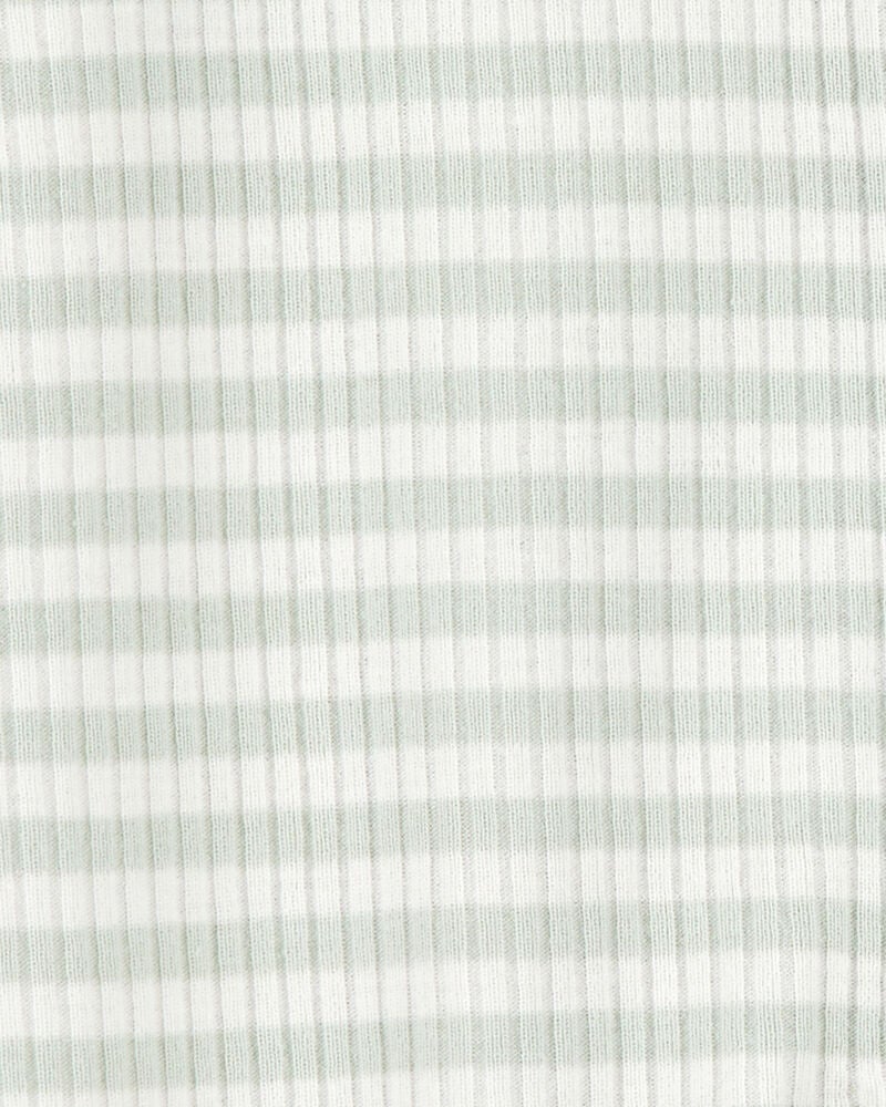 Baby Striped 2-Way Zip Ribbed Sleeper pyjamas, image 2 of 3 slides