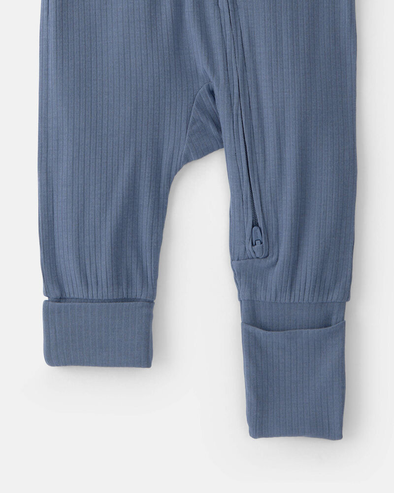 Baby Boy 2-Way Zip PurelySoft Sleeper - Blue, image 6 of 8 slides