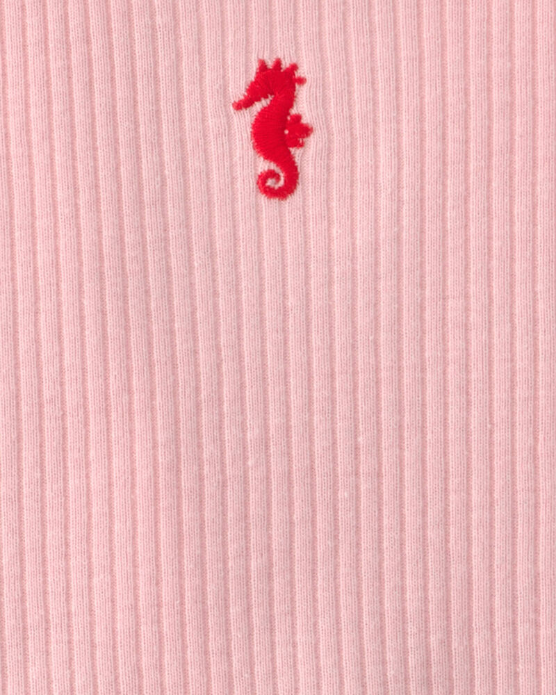 Baby Girl 3-Piece Headband, Top & Chambray Short Set - Pink, image 5 of 6 slides