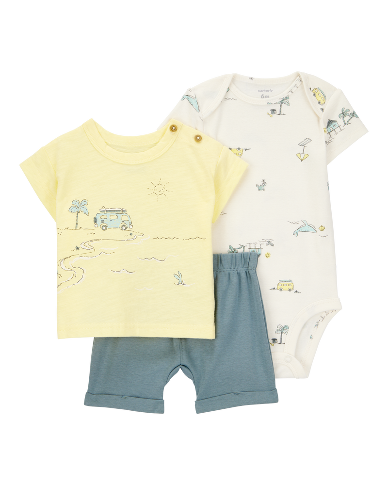 Baby 3-Piece Beach Outfit Set, image 1 of 6 slides