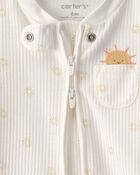 Baby Sunshine 2-Way Zip Sleeper - White, image 3 of 5 slides