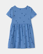 Toddler Girl Seashell Short-Sleeve Dress - Blue, image 2 of 4 slides