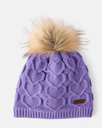 Filles - Tuque torsadée à pompon et cœur KOMBI pour jeunes, 