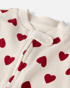 Baby Organic Cotton Sleep & Play Pyjamas in Forever Hearts Print, image 2 of 5 slides