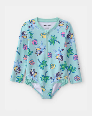Toute-petit fille - Maillot dermoprotecteur 1 pi&egrave;ce Bluey&trade; - Bleu, 