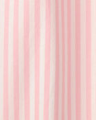 Girls Striped Jumpsuit - Pink/Ivory, image 2 of 3 slides