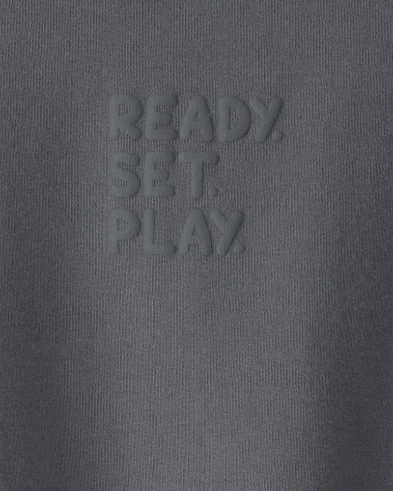 Toddler Girl 'Ready Set Play' French Terry Pullover Sweatshirt - Grey, image 3 of 4 slides