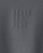 Toddler Girl 'Ready Set Play' French Terry Pullover Sweatshirt - Grey, image 3 of 4 slides