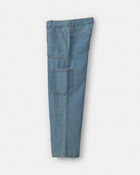 Girls Straight-Leg Cargo Jeans - Medium Wash, image 3 of 5 slides