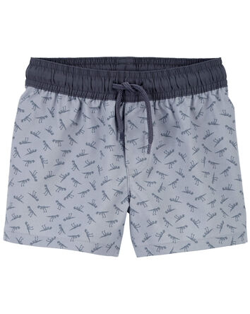 Dino Print Active Shorts in Moisture Wicking Fabric , 