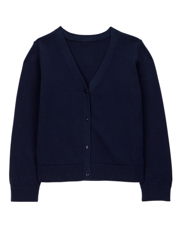 Girls Uniform Button-Down Cardigan - Navy, 