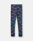 Kids 2-Piece 'Feliz Navidad' Christmas 100% Cotton Snug Fit Pyjama Set - Navy Blue, image 2 of 4 slides