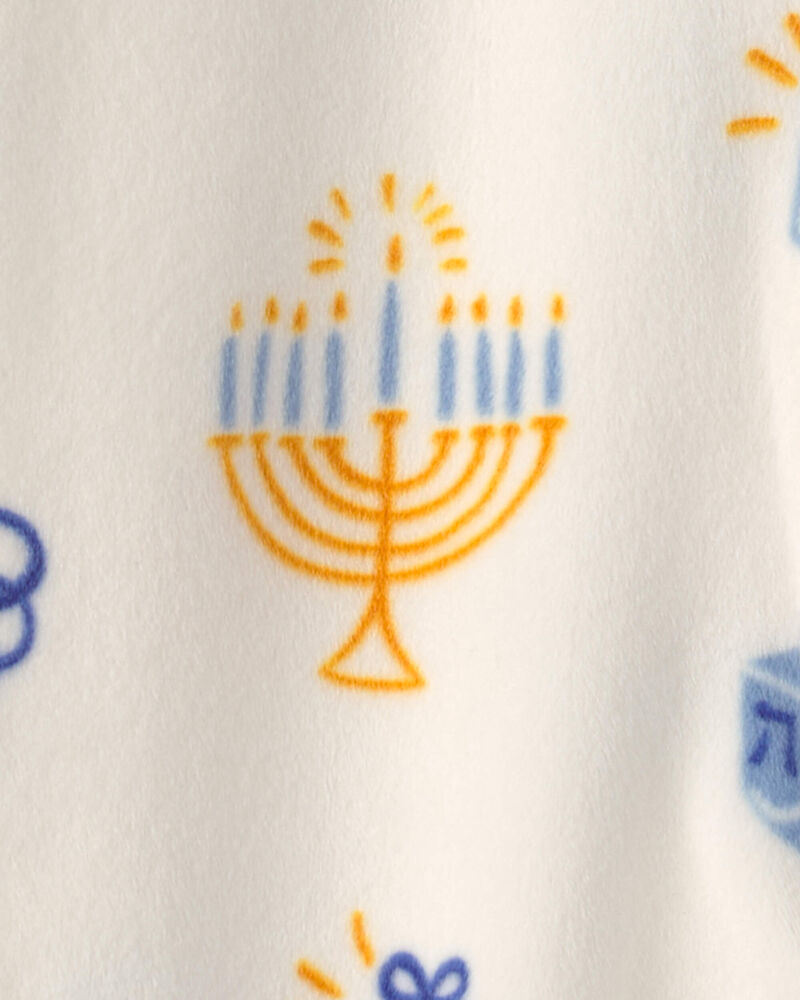 Baby Hanukkah 2-Way Zip Sleeper - Cream, image 4 of 5 slides