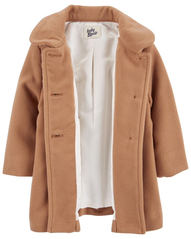 Knee Length Ruffle Pea Coat, image 2 of 4 slides