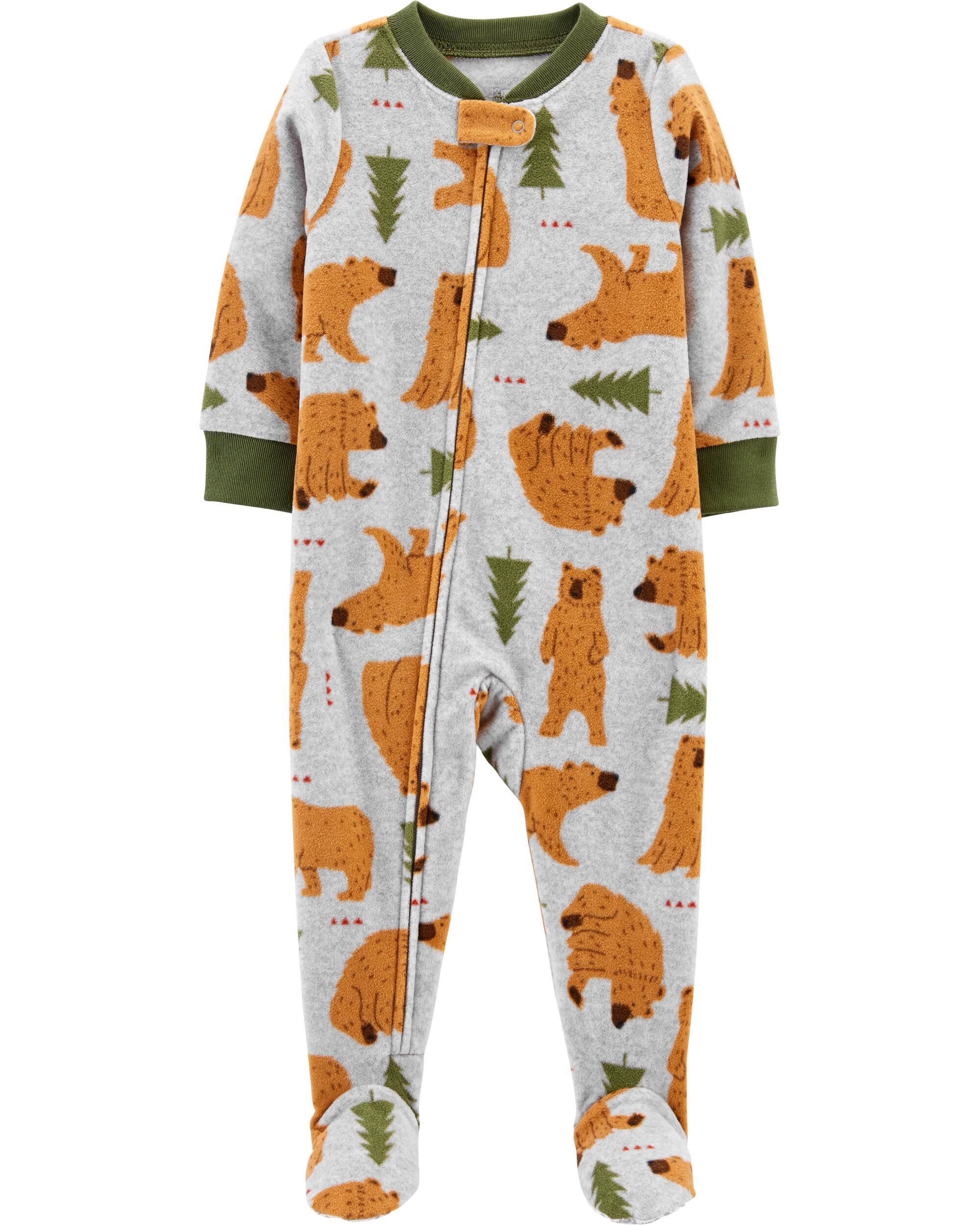 1 Piece Bear Fleece Footie PJs