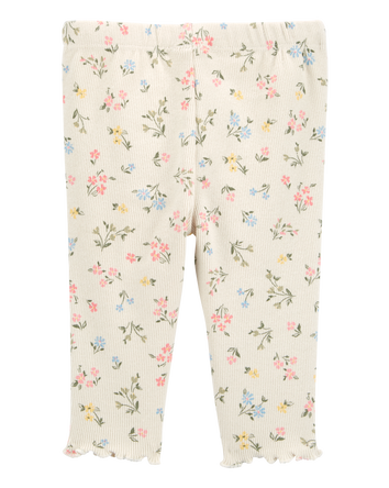 Baby Floral Pull-On Pants - Ivory, 